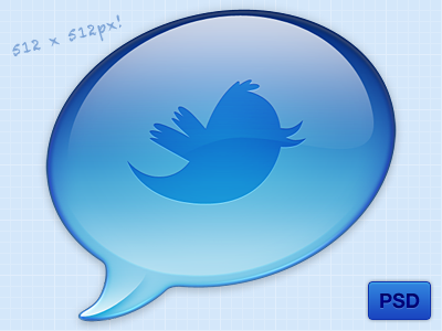 Иконки - Twitter Icon PSD