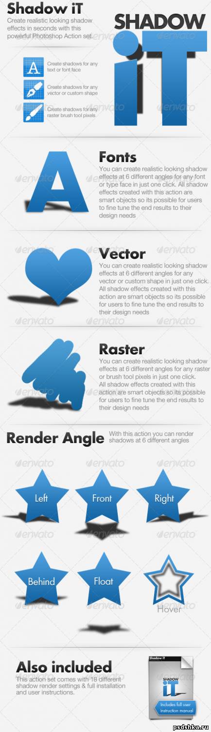 Actions - GraphicRiver Shadow эффект текста