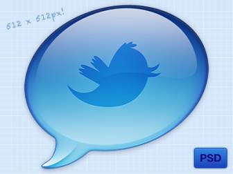PSD исходники - Twitter Icon PSD