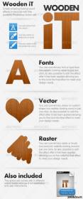 Стили и градиенты - GraphicRiver Wooden эффект текста